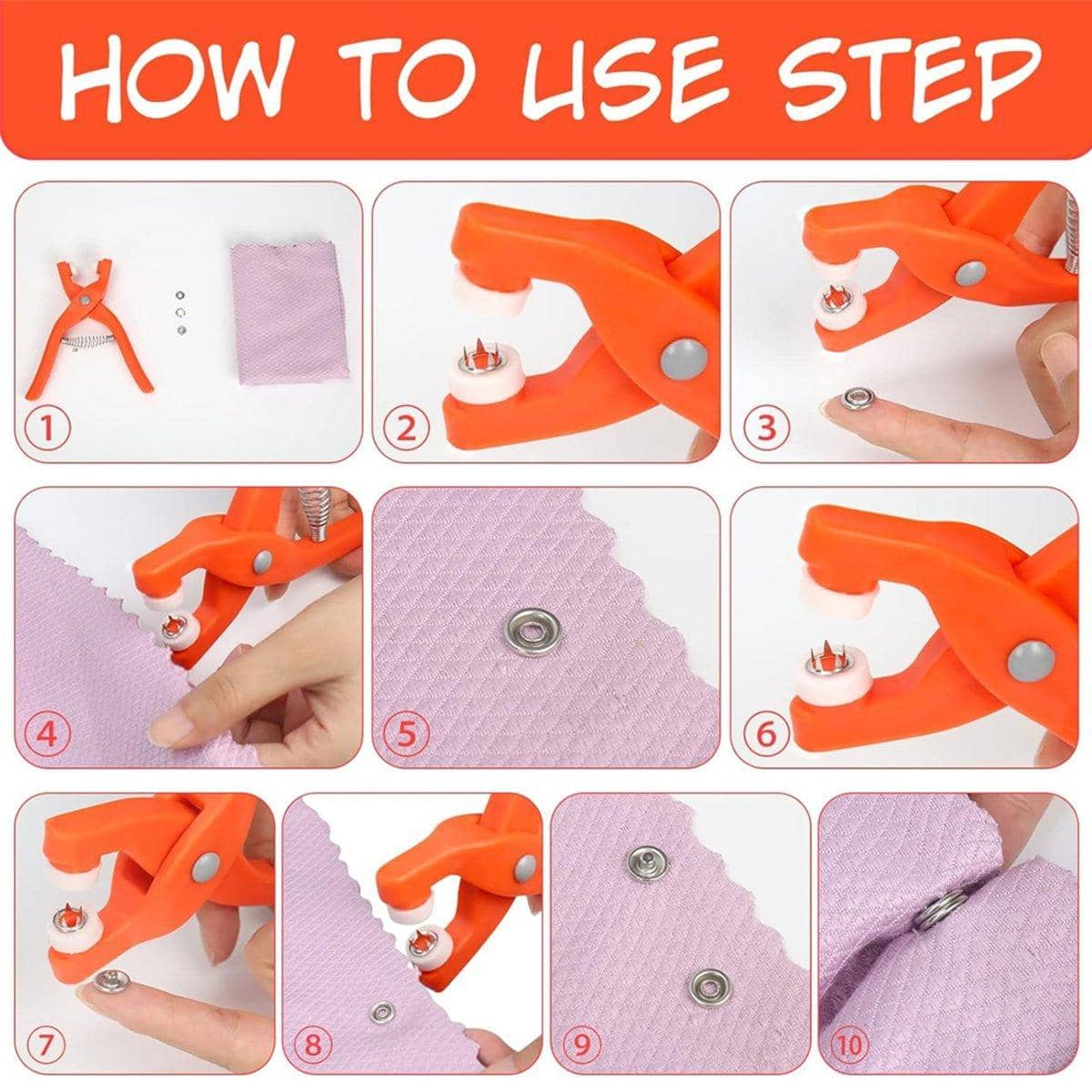 Snap Button Pliers Kit with 150 Snap Buttons and Storage Box - view 5