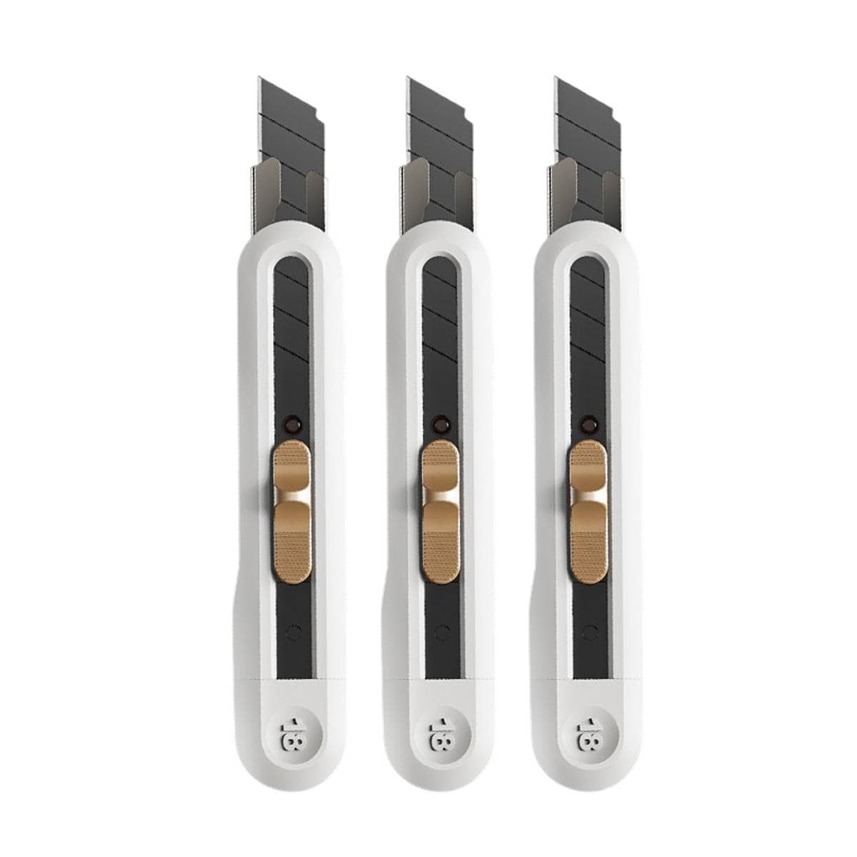 Snap off Utility Knives, 18 mm Blade, Pack of 3 - White