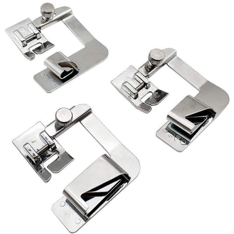 Snap-On Rolled Hem Presser Foot Set of 3 for Domestic Sewing Machines - view 2