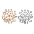 Snowflake Brooch with Imitation Pearls and Rhinestones - Gold - view 3