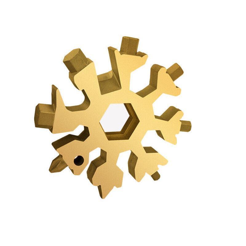 Snowflake Multi-Tool Stainless Steel 18-Function - Gold