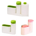 Soap Dispenser and Sink Organiser Set - 2 Piece, White with Pink Accents - view 2