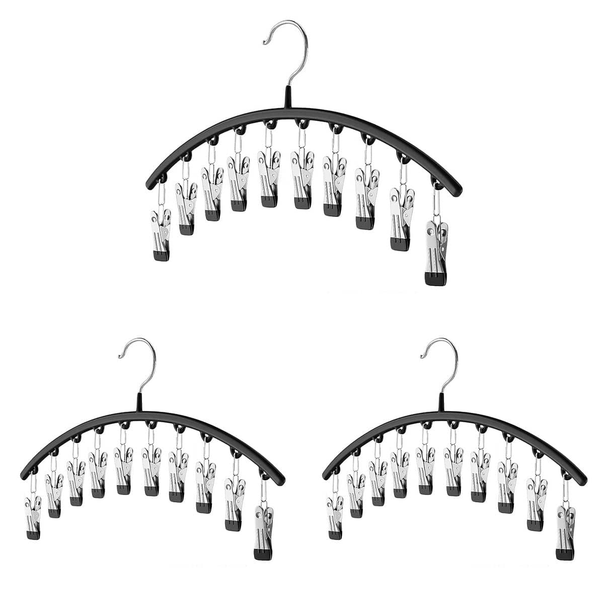 Sock Drying Rack with Multi Clip Hanger Folding Laundry Holder, Pack of 3 - view 2