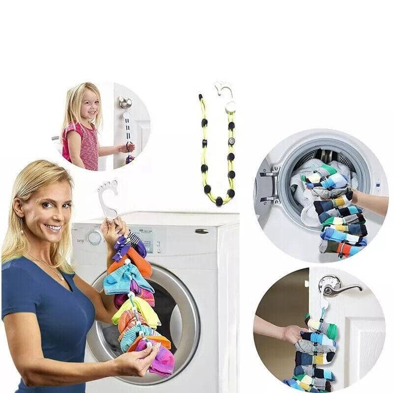 Sock Tidy Clip Rope Hanger for Laundry and Closet - Blue - view 5