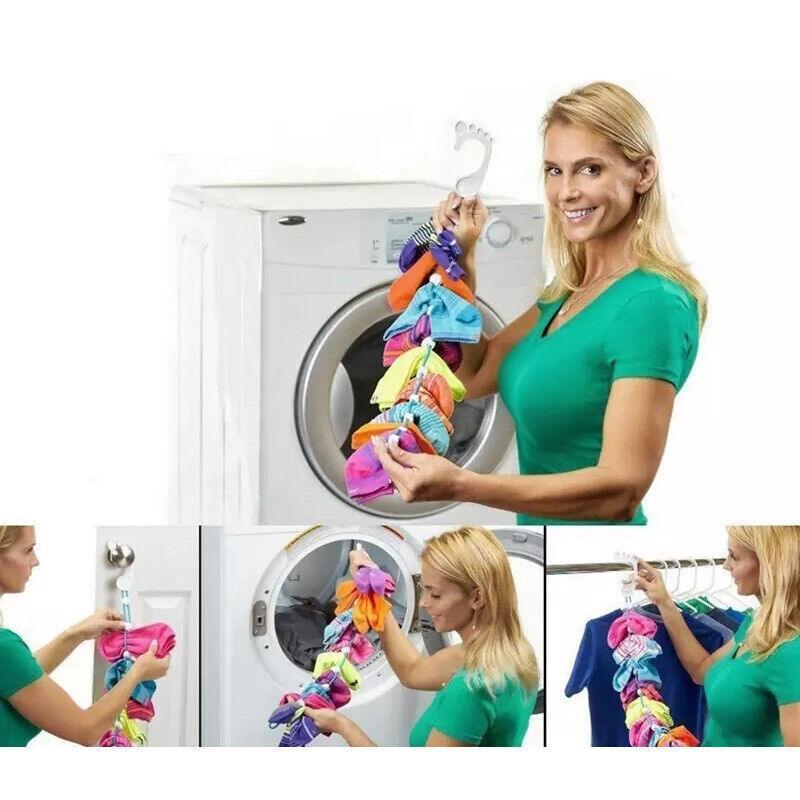 Sock Tidy Clip Rope Hanger for Laundry and Closet - Yellow - view 4