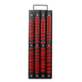 Socket Organiser Rack 4 Row Wall Mounted with Carry Handle for 1/4, 3/8 and 1/2 Drive - Red