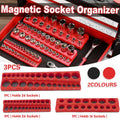 Socket Organiser Set 3 Piece Wall Mountable Tool Holder for 1/4, 3/8 and 1/2 Drive Sockets - Red - view 2
