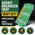 Socket Organiser Tray with Adjustable Rails, Tool Holder for Socket and Bit Storage