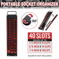 Socket Storage Rack Portable Tool Organiser with 40 Slots for Garage Workshop