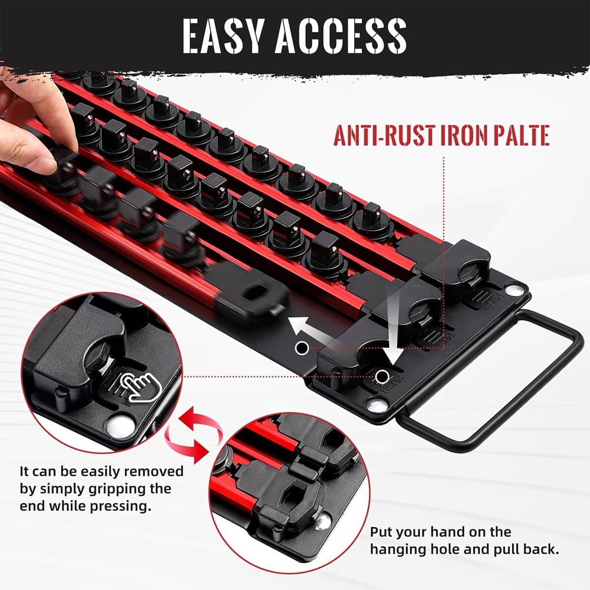 Socket Storage Rack Portable Tool Organiser with 40 Slots for Garage Workshop - view 4