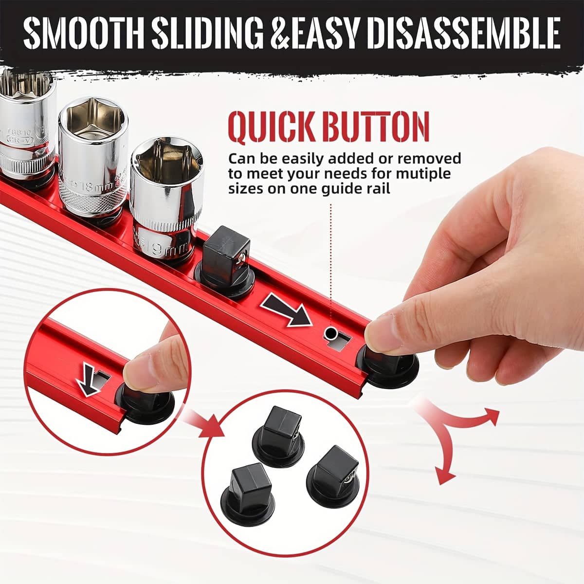 Socket Storage Rack Portable Tool Organiser with 40 Slots for Garage Workshop - view 5