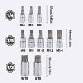 Socket Wrench Set 10 Piece Chrome Vanadium Auto Repair Tool Kit with Ratchet Driver - view 3