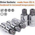 Socket Wrench Set 10 Piece Chrome Vanadium Auto Repair Tool Kit with Ratchet Driver - view 4