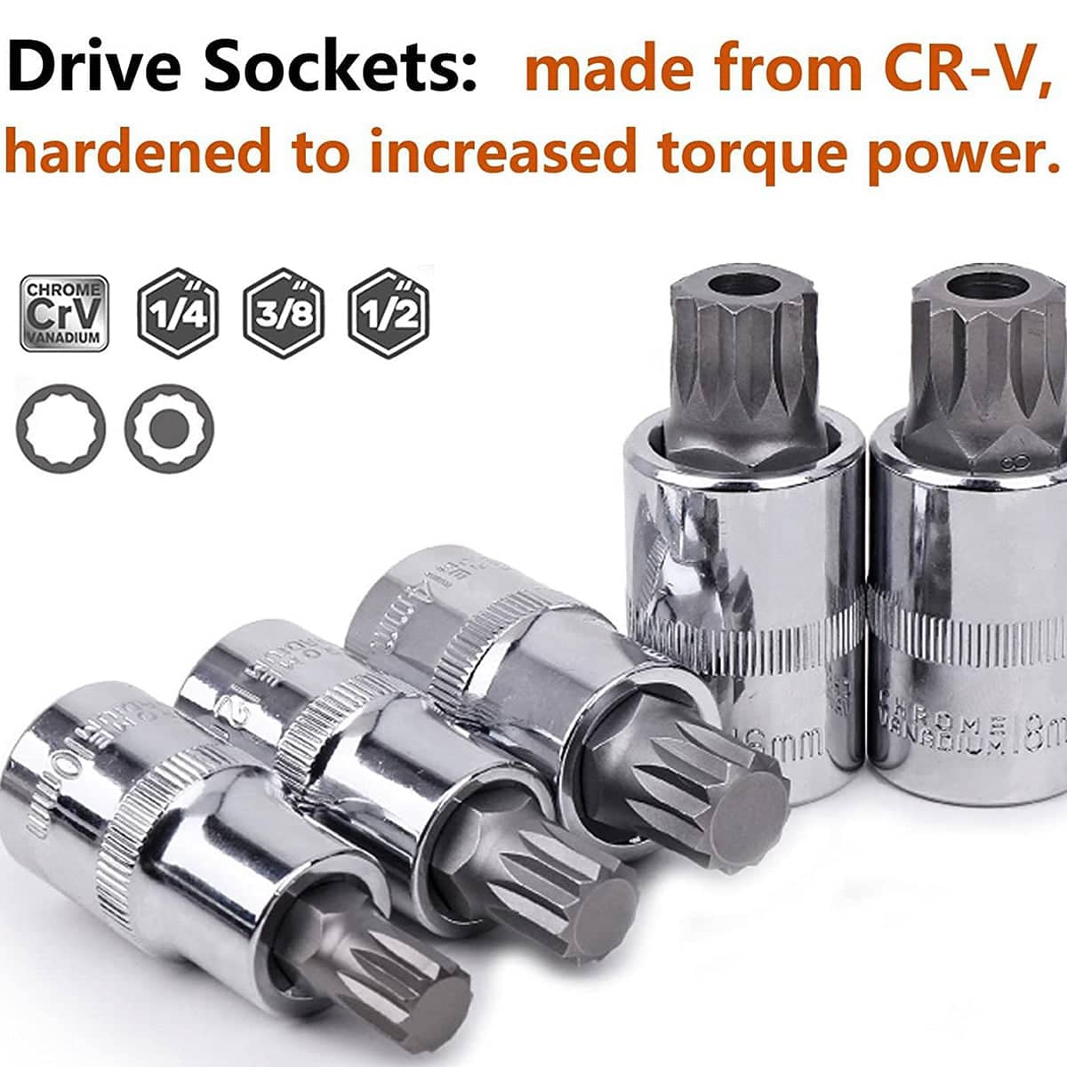 Socket Wrench Set 10 Piece Chrome Vanadium Auto Repair Tool Kit with Ratchet Driver - view 4