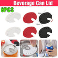 Soda Can Lid Cap Protector Snap Tops - Black, White and Red, Pack of 6