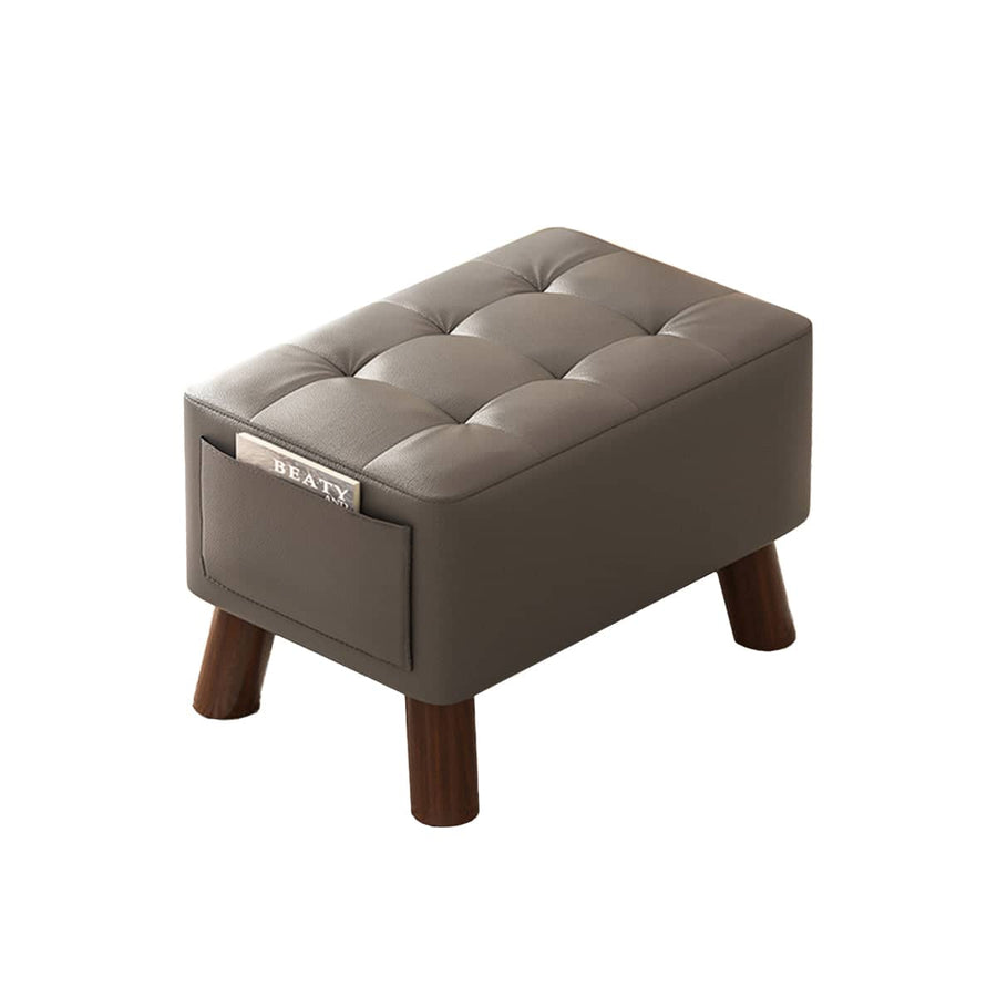 Sofa Stool Shoe Changing Bench with Side Pocket, 28 x 28 x 40 cm - Grey