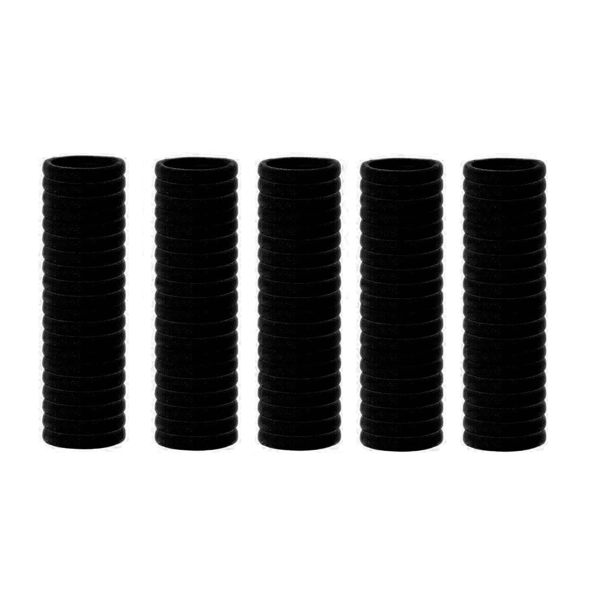 Soft Cloth Elastic Hair Ties - Black, Pack of 50