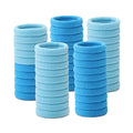 Soft Cloth Elastic Hair Ties - Blue, Pack of 50