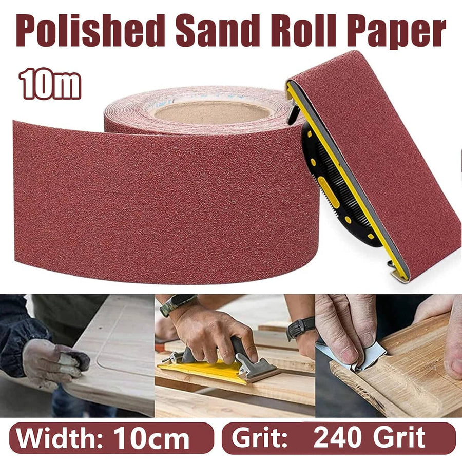 Soft Emery Cloth Roll 10 cm Wide Hand Tear Sanding and Polishing Sheet 10 m