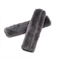 Soft Faux Wool Shoulder Strap Pad Covers, Set of 2 - Grey