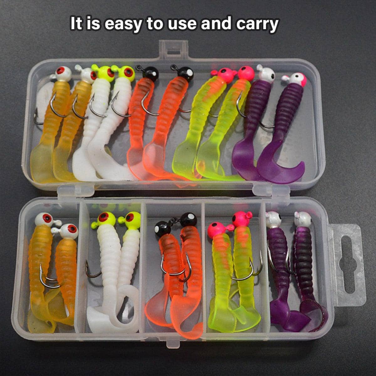 Soft Fishing Lures, 20 Pack, Bionic Worm Baits for Bass and Trout - view 5