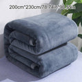 Soft Flannel Fleece Throw Blanket, 200 x 230 cm - Grey Blue - view 4