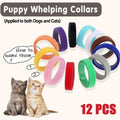 Soft Fleece Puppy and Kitten ID Collars - Pack of 12, Assorted Colours