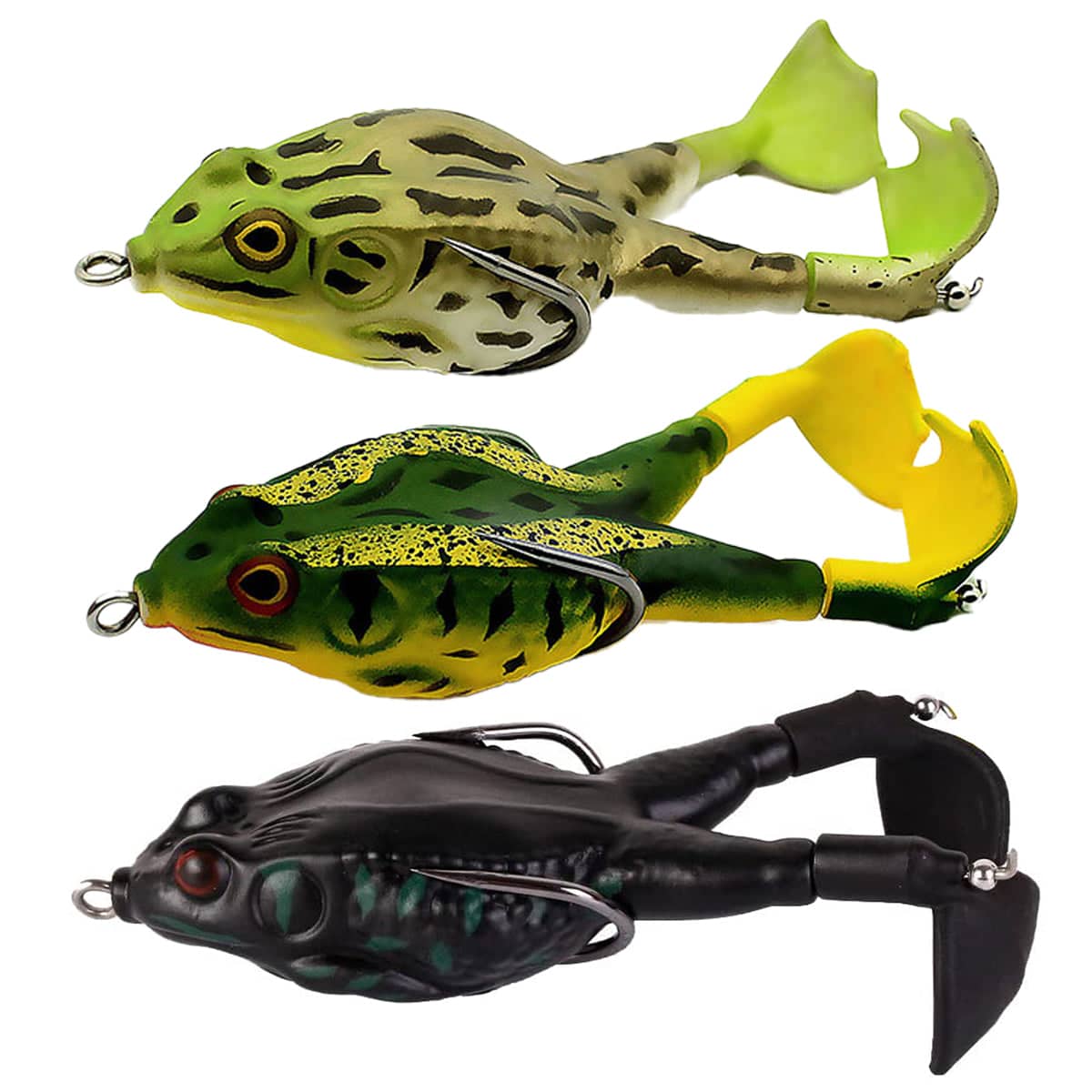 Soft Frog Fishing Lure with Spinning Twin Legs, Pack of 3 - view 2