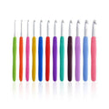 Soft Grip Crochet Hook Set, 12 Piece, Multicolour Aluminium Knitting Needles, 2 mm to 8 mm - view 2