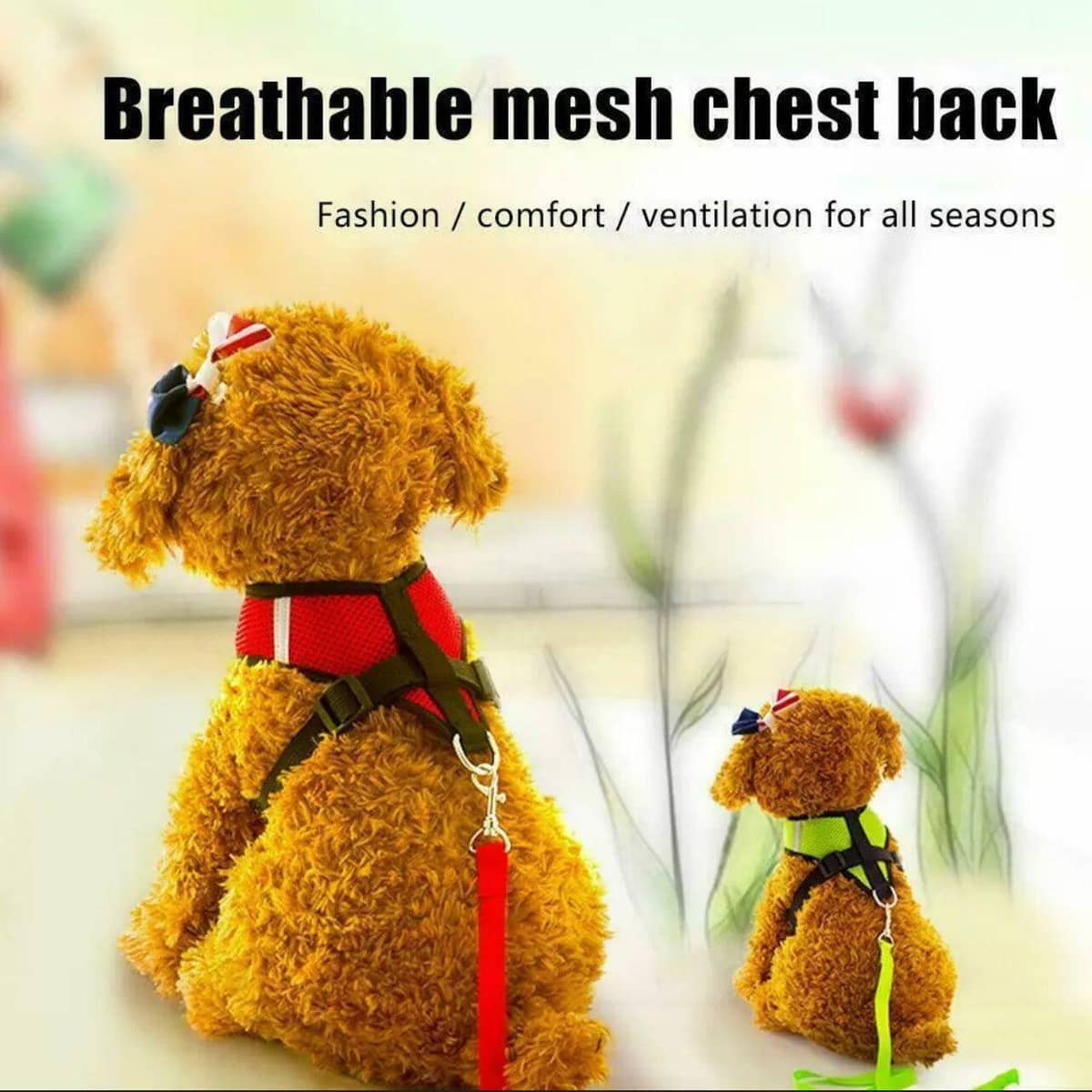 Soft Mesh Pet Harness Vest - Green, XL (Chest 46-60 cm) - view 5
