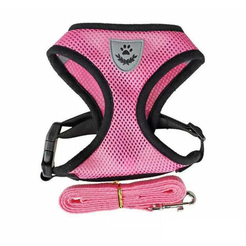 Soft Mesh Pet Harness Vest - Pink, XL (Chest 46-60 cm)