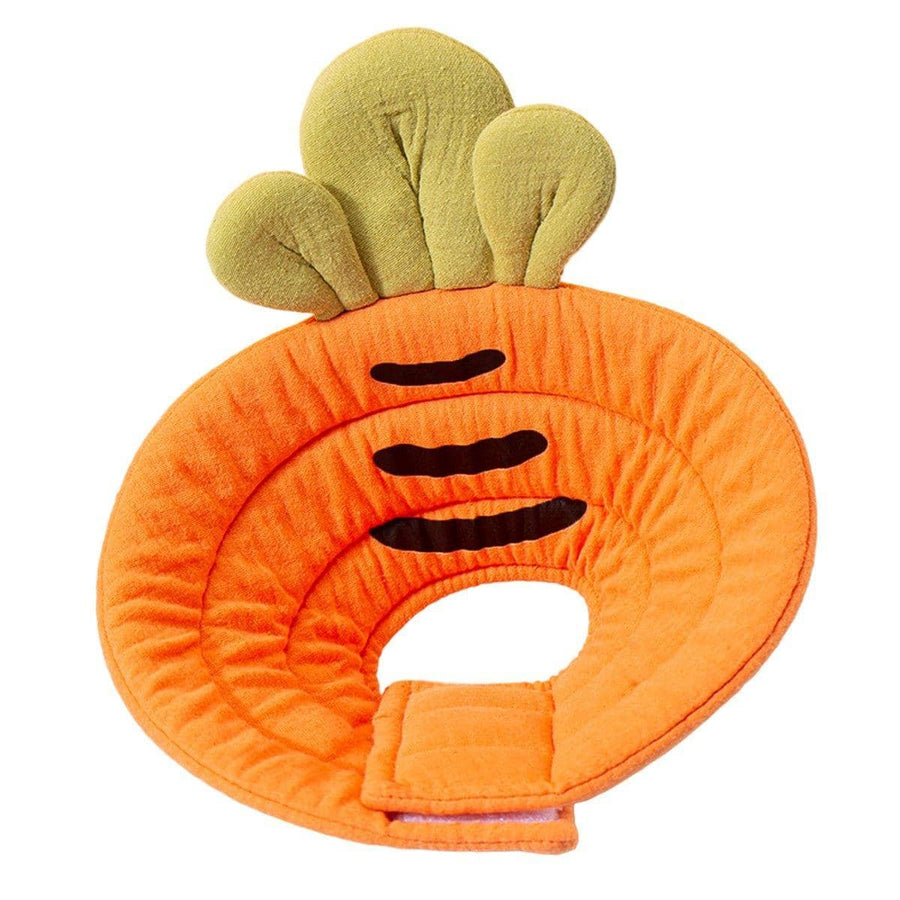 Soft Pet Recovery Collar for Cats and Dogs - Orange Carrot Design, Large (Inner Ring 28 x 31 cm)