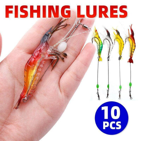 Soft Plastic Prawn Shrimp Lures, 9 cm, Pack of 10 for Bream and Flathead