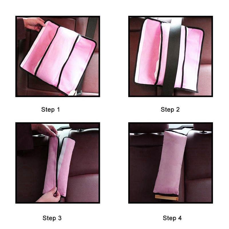 Soft Plush Car Seat Belt Shoulder Pad - Beige, Single - view 6
