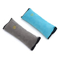 Soft Plush Car Seat Belt Shoulder Pads - Blue and Grey, Set of 2