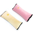 Soft Plush Car Seat Belt Shoulder Pads - Pink and Beige, Set of 2