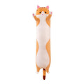 Soft Plush Cat Hug Pillow, Orange and White - 80 cm