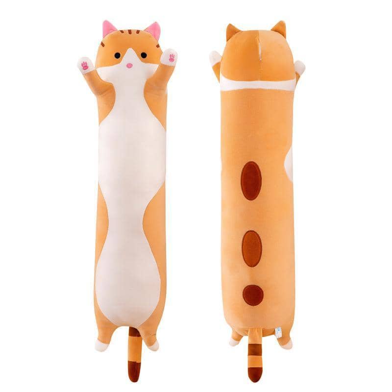 Soft Plush Cat Hug Pillow, Orange and White - 80 cm - view 3
