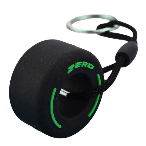 Soft PVC Tyre Keychain for Car Keys and Bags - Green