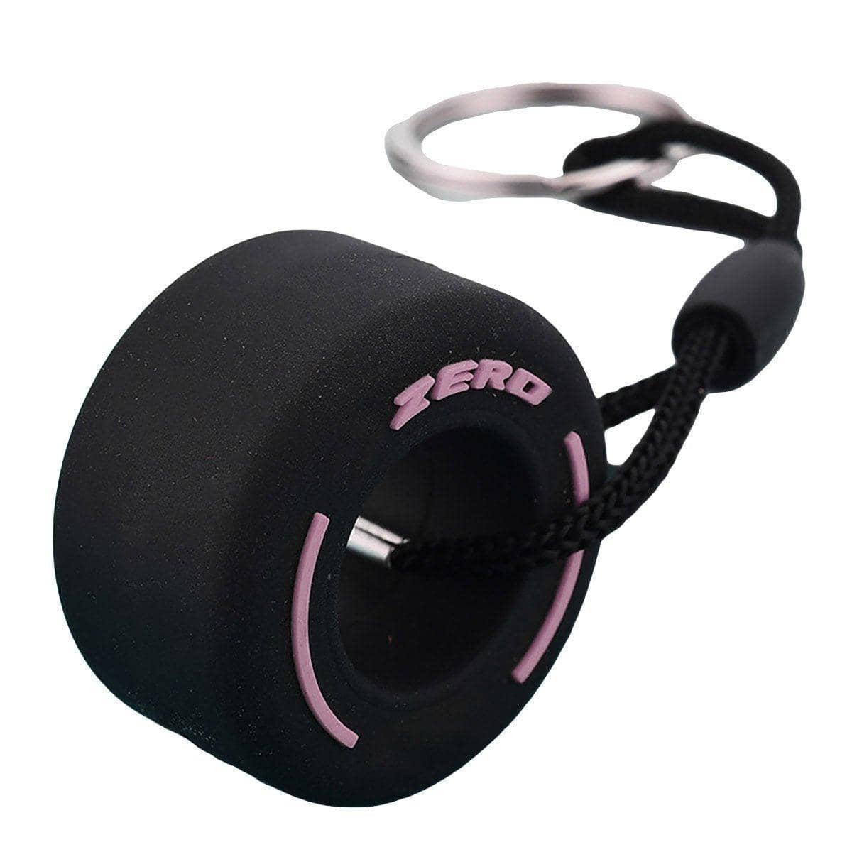 Soft PVC Tyre Keychain for Car Keys and Bags - Pink