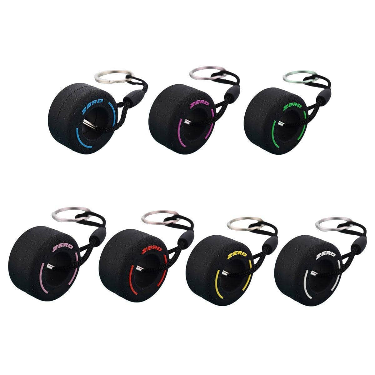 Soft PVC Tyre Keychain for Car Keys and Bags - Rose Red - view 3