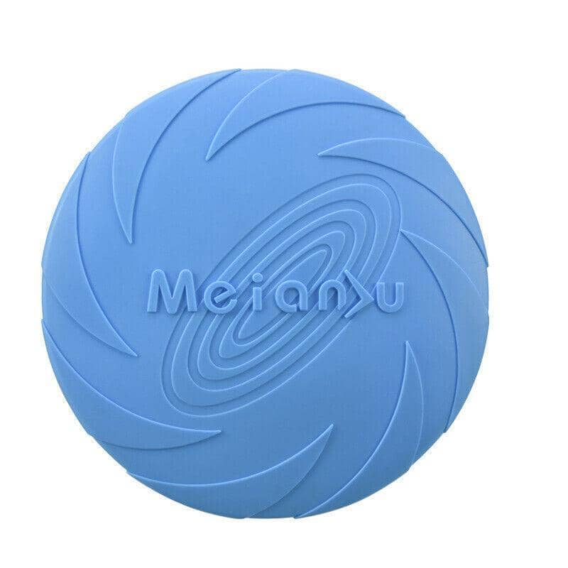 Soft Rubber Dog Frisbee Toy, 18 cm Flying Disc - Blue