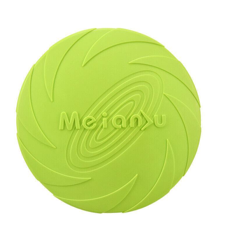 Soft Rubber Dog Frisbee Toy, 18 cm Flying Disc - Green