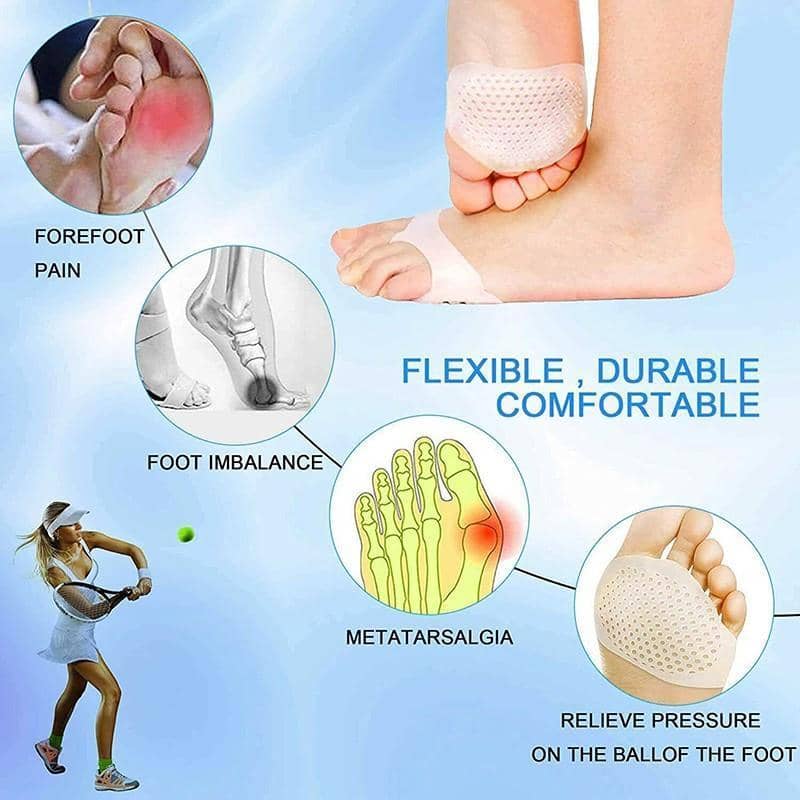 Soft Silicone Ball of Foot Cushion Pads - Pack of 6 Pairs, White - view 5