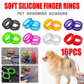 Soft Silicone Finger Rings for Dog Grooming Scissors Pack of 16
