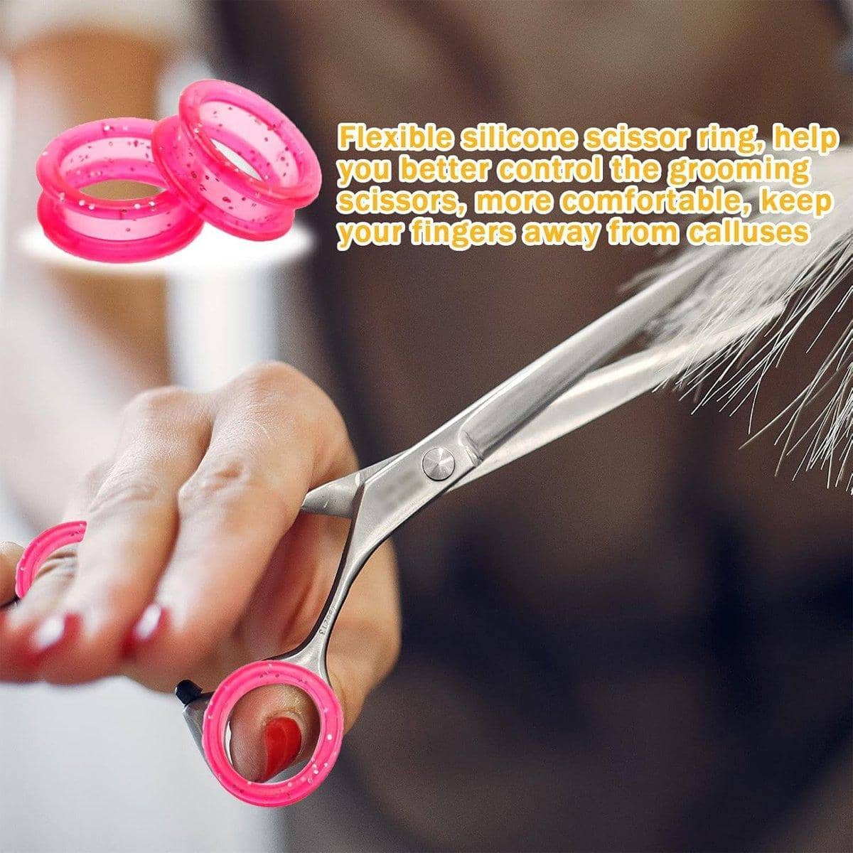 Soft Silicone Finger Rings for Dog Grooming Scissors Pack of 16 - view 4