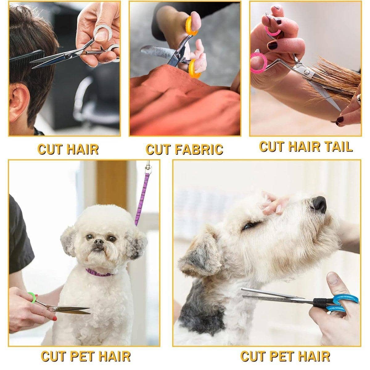 Soft Silicone Finger Rings for Dog Grooming Scissors Pack of 16 - view 5