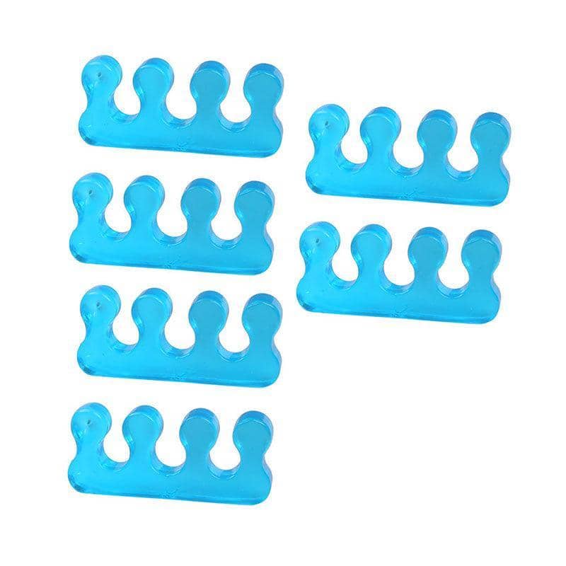 Soft Silicone Toe and Finger Separators for Pedicure - Blue, 3 Pairs
