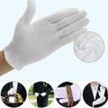 Soft White Cotton Gloves, 6 Pairs - Medium (8.5 x 19 cm) - view 4