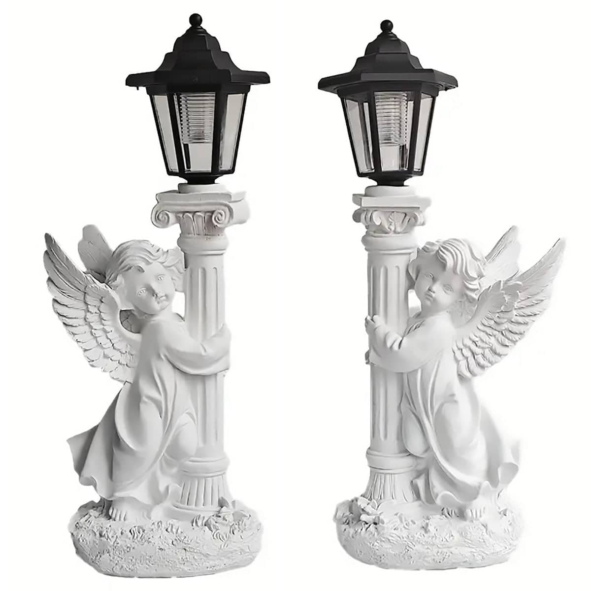 Solar Angel Statue Garden Light Outdoor Decor for Yard and Patio - Angel on Right Side - view 3